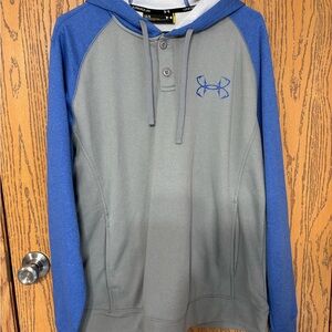 Under Armour Men's Blue and Gray Hoodie Shirt